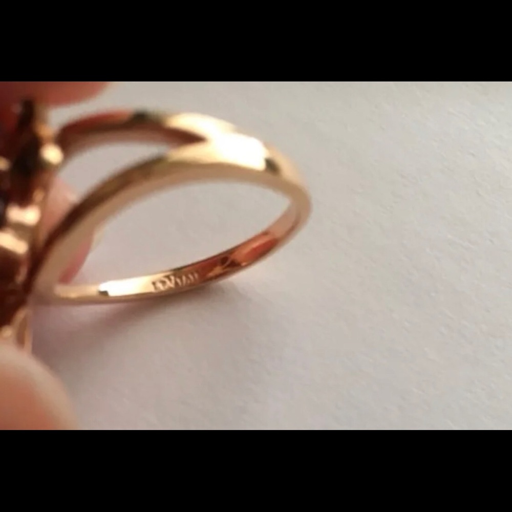 Le vain butterfly ring beautiful 14 kt gold engraved in ring - Picture 4 of 10